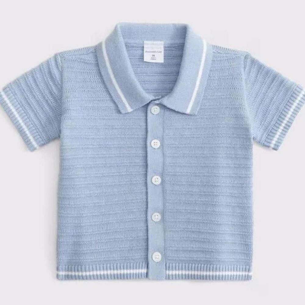 Abercrombie Fitch Kids Blue Button Down Dress Shirt sz 7/8